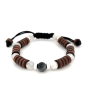 Preview: LeatherPearl Makramee-Armband mit Falkenauge und Mondstein